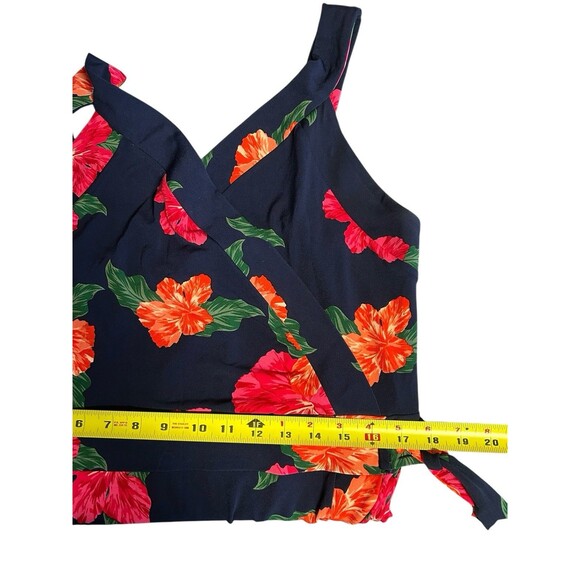 Market Spruce Faux Wrap Maxi Dress Size 1X Multi-Color Floral Vacation Beachy - Picture 6 of 10